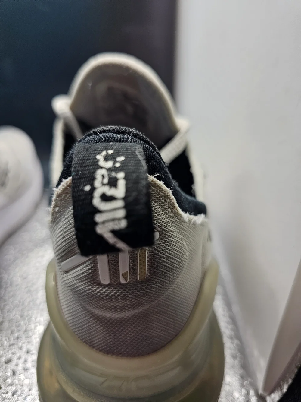 Nike Air 270 Youth Athletic Sneakers in White and Black